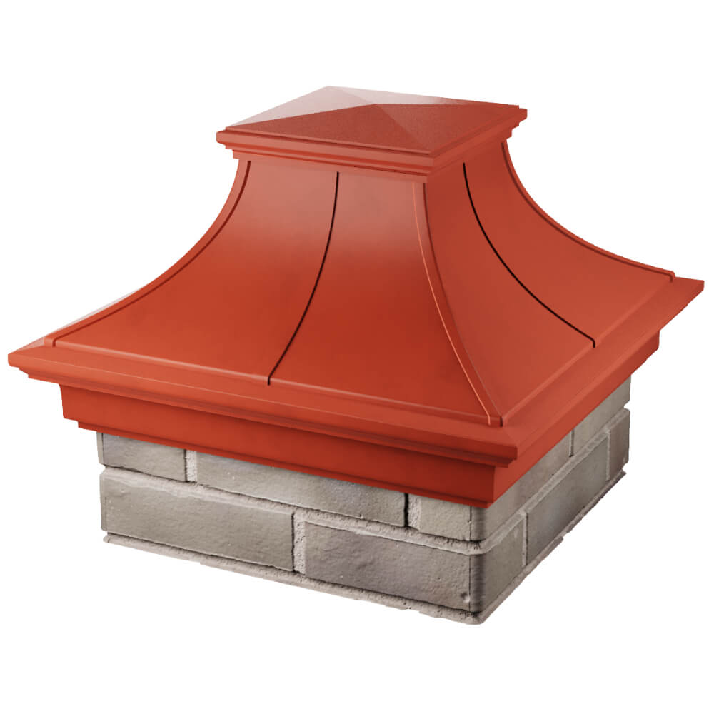 Колпак Zking Монблан Премиум Красный на столб 1.5х1.5 кирпича (385х385мм) в Волхове фото