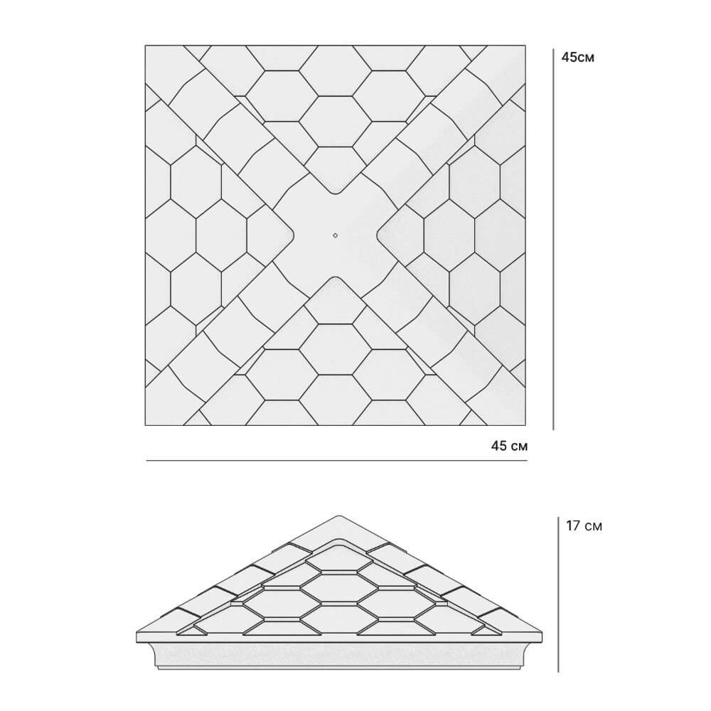 Колпак Zking Эверест Серый на столб 1.5х1.5 кирпича (390х390мм) в Волхове фото