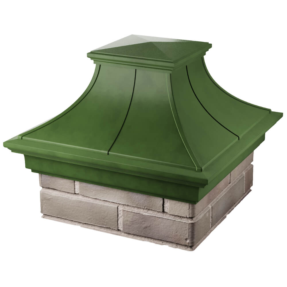 Колпак Zking Монблан Премиум Зеленый на столб 1.5х1.5 кирпича (385х385мм) в Волхове фото
