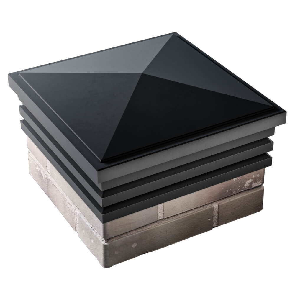 Колпак Zking Бона ХайТек Черный на столб 1.5х1.5 кирпича (385х385мм) в Волхове фото