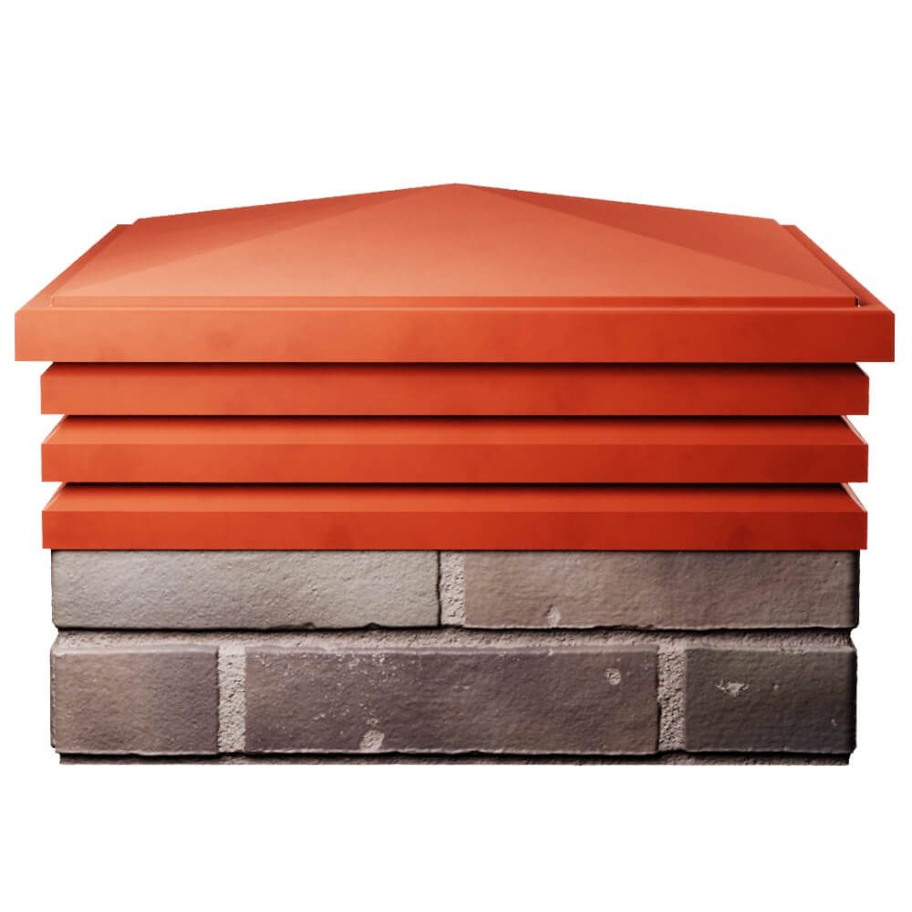 Колпак Zking Бона ХайТек Красный на столб 2х2 кирпича (513х513мм) Волхов фото