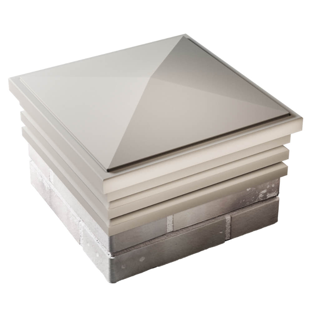 Колпак Zking Бона ХайТек Бежевый на столб 1.5х1.5 кирпича (385х385мм) в Волхове фото