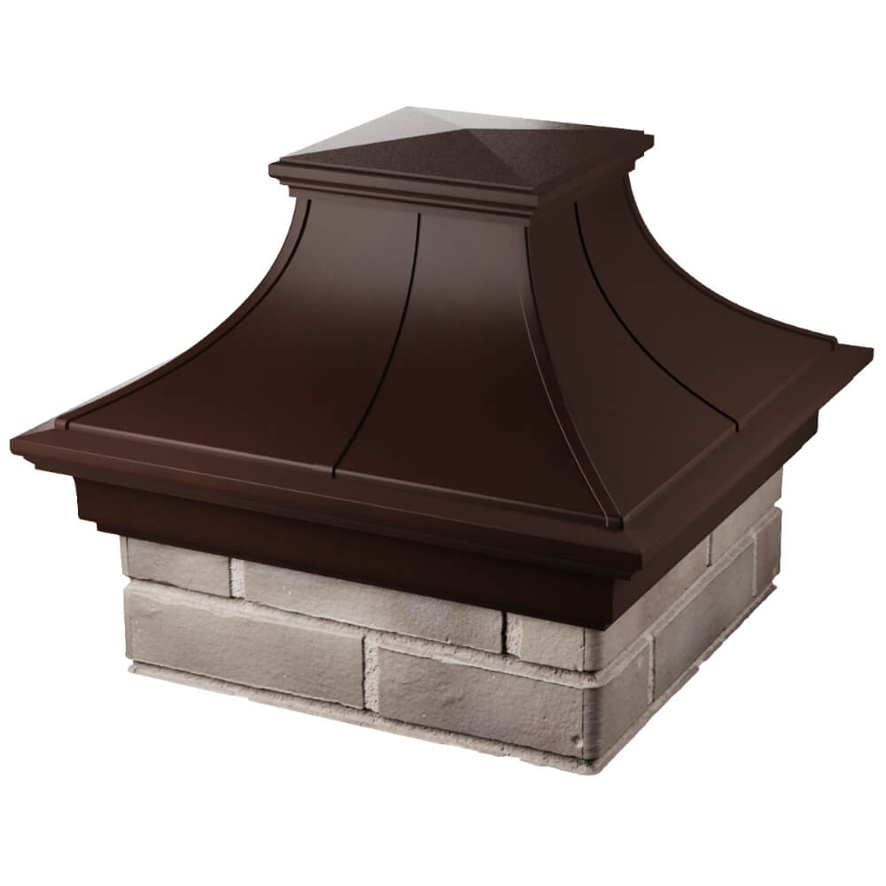 Колпак Zking Монблан Премиум Коричневый на столб 1.5х1.5 кирпича (385х385мм) в Волхове фото