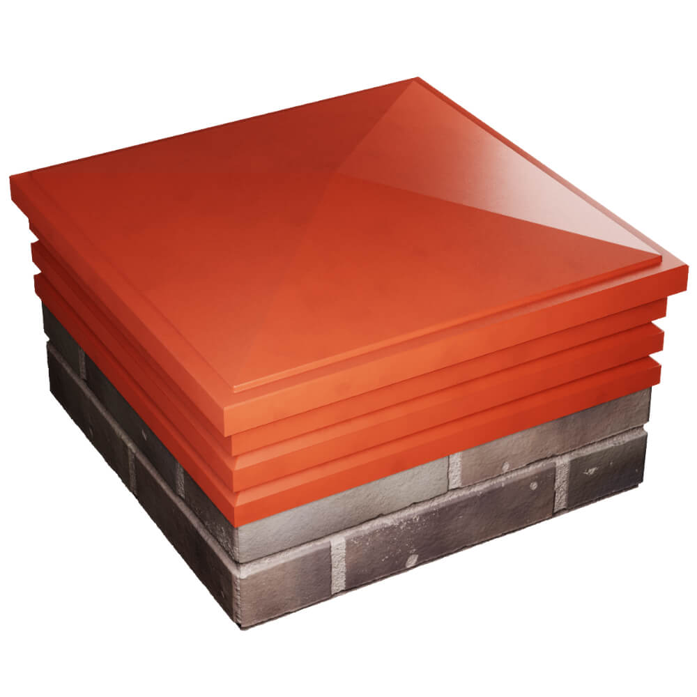 Колпак Zking Бона ХайТек Красный на столб 2х2 кирпича (513х513мм) в Волхове фото