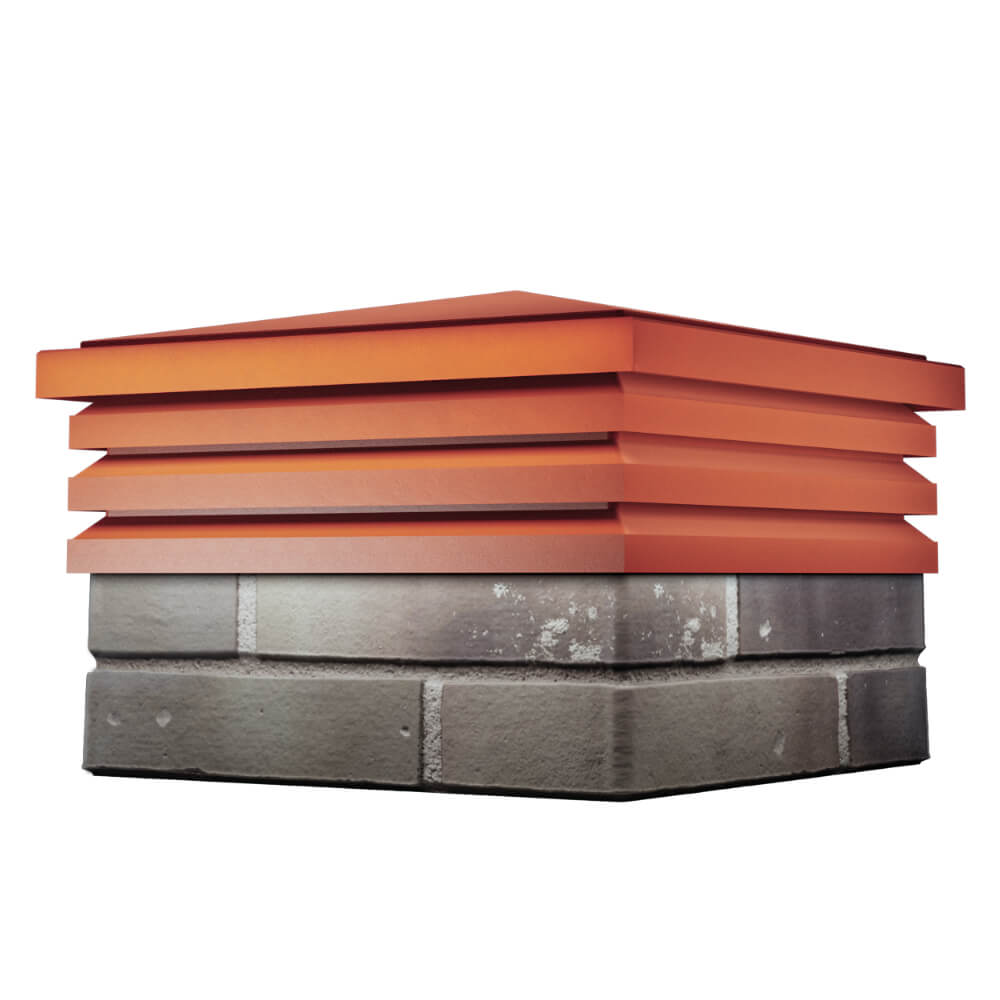 Колпак Zking Бона ХайТек Красный на столб 1.5х1.5 кирпича (385х385мм) в Волхове фото