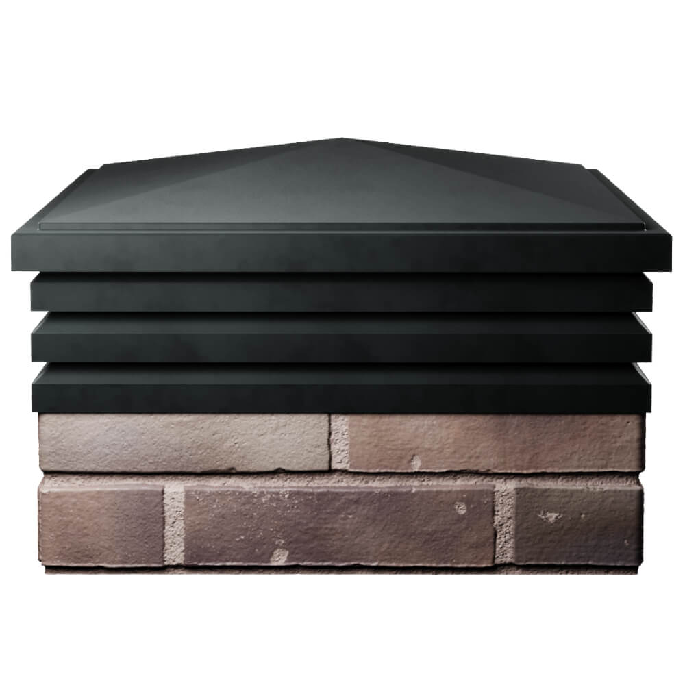 Колпак Zking Бона ХайТек Черный на столб 2х2 кирпича (513х513мм) Волхов фото