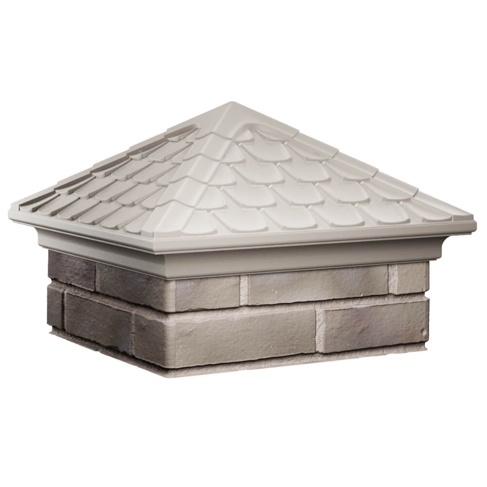 Колпак Zking Эльбрус Бежевый на столб 1.5х1.5 кирпича (385х385мм) в Волхове фото