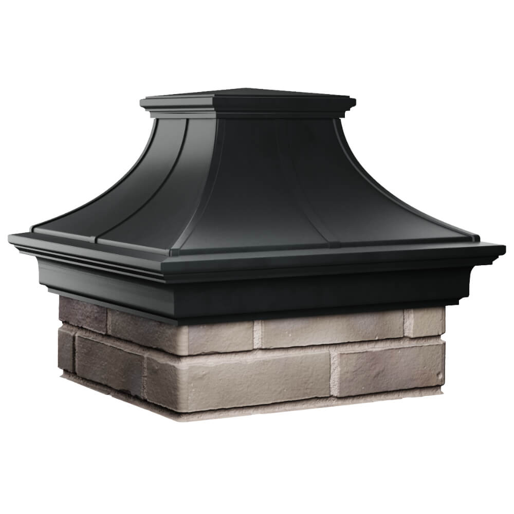 Колпак Zking Монблан Премиум Черный на столб 1.5х1.5 кирпича (385х385мм) в Волхове фото