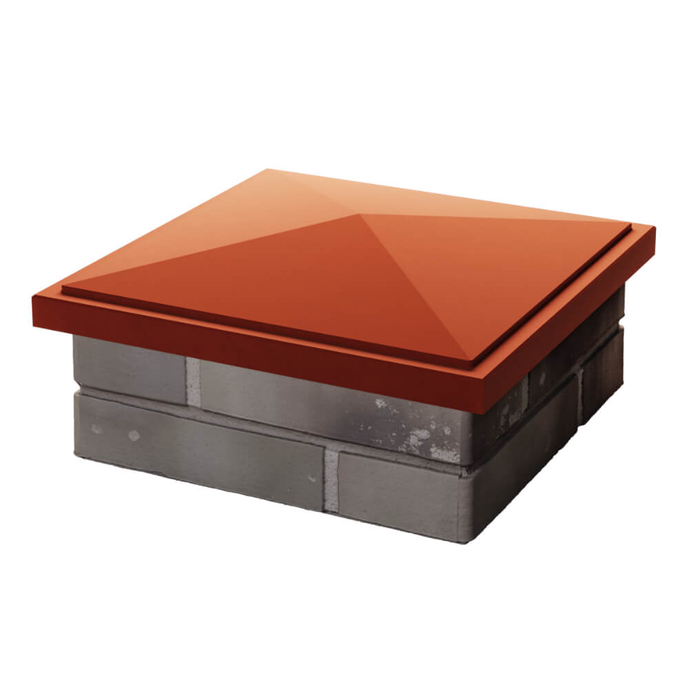 Колпак Zking БонаМоно Красный на столб 1.5х1.5 кирпича (385х385, 400х400мм) в Волхове фото