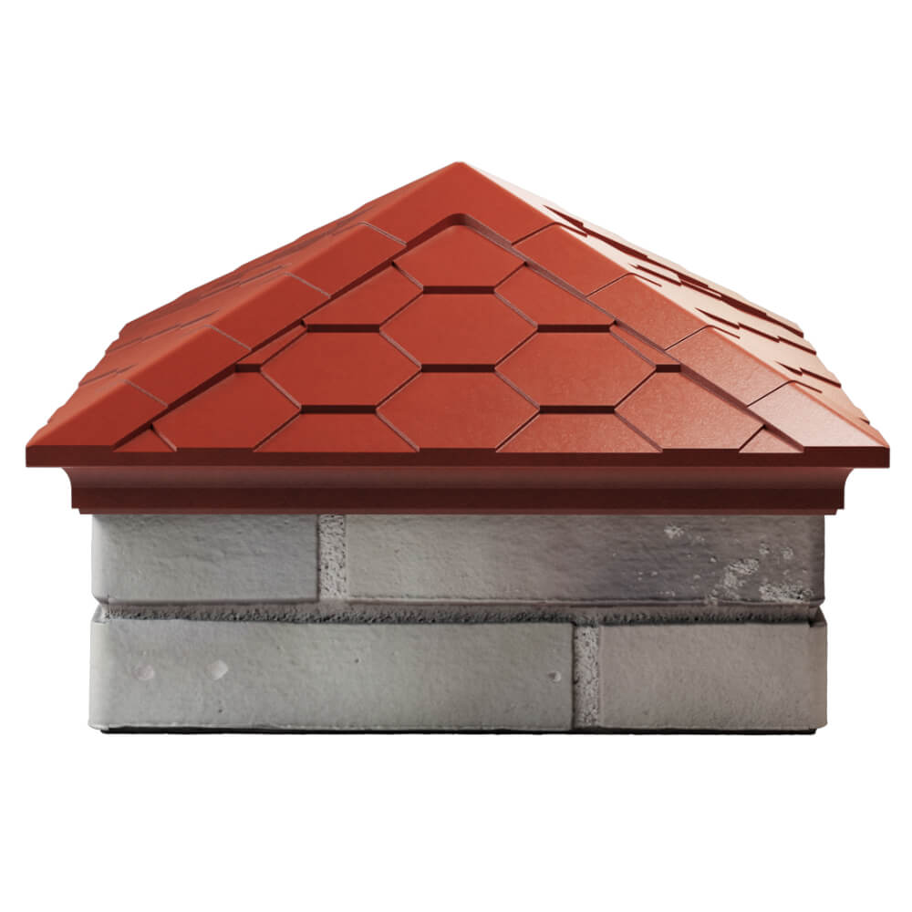 Колпак Zking Эверест Красный на столб 1.5х1.5 кирпича (390х390мм) Волхов фото