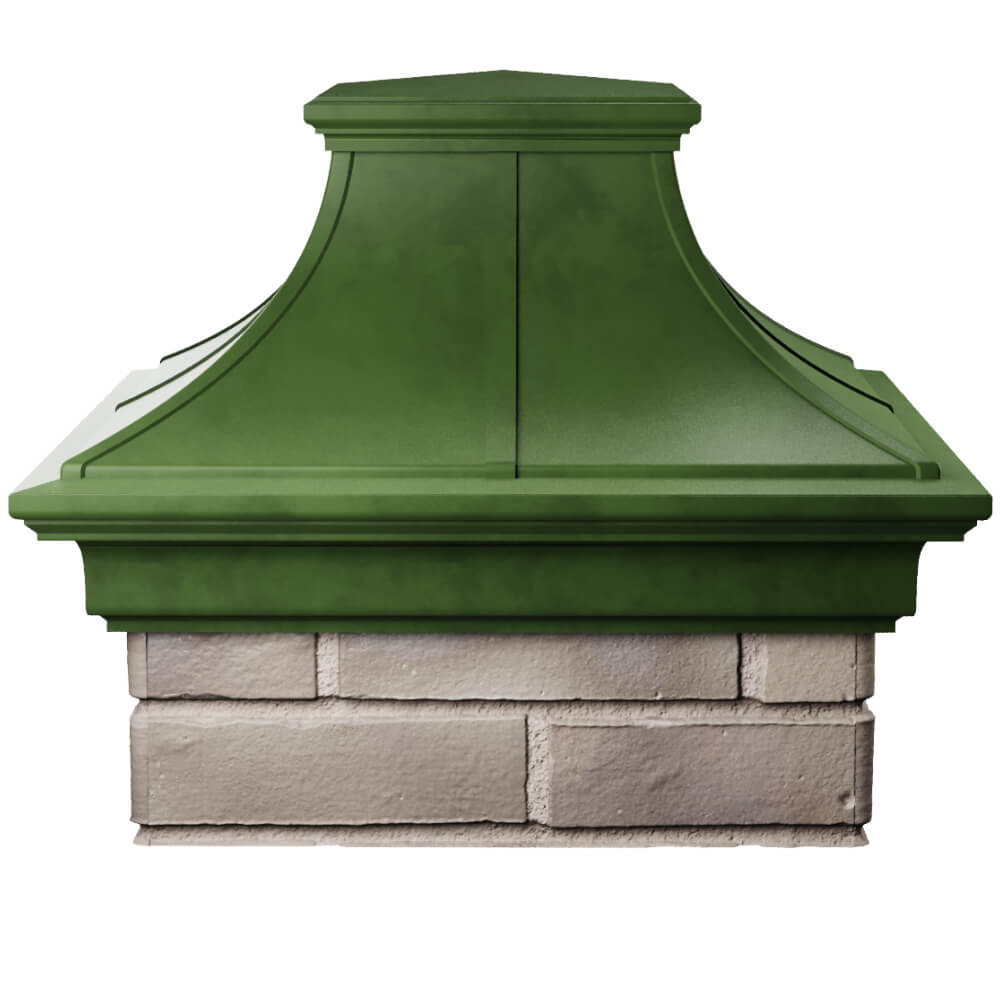 Колпак Zking Монблан Премиум Зеленый на столб 1.5х1.5 кирпича (385х385мм) Волхов фото