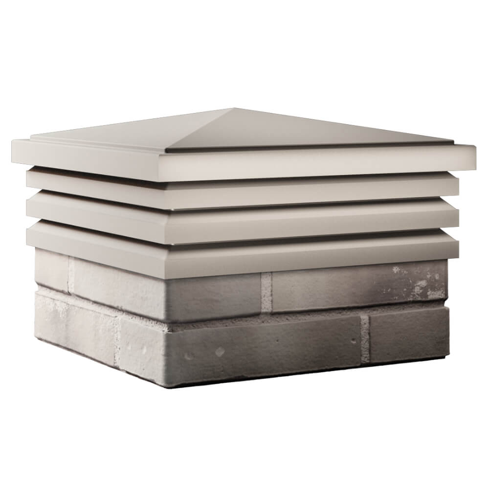 Колпак Zking Бона ХайТек Бежевый на столб 1.5х1.5 кирпича (385х385мм) в Волхове фото