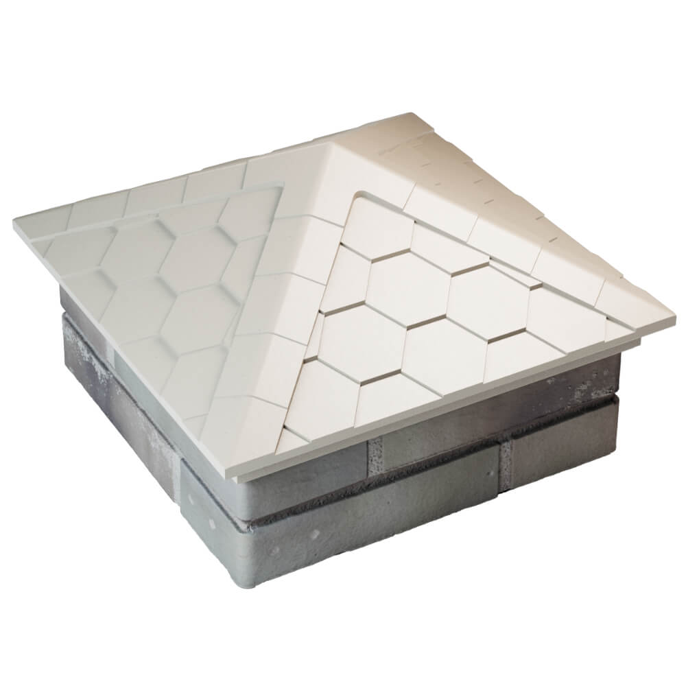 Колпак Zking Эверест Бежевый на столб 1.5х1.5 кирпича (390х390мм) в Волхове фото