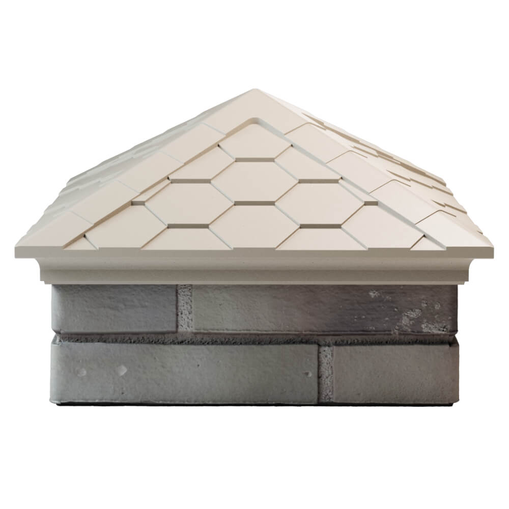 Колпак Zking Эверест Бежевый на столб 1.5х1.5 кирпича (390х390мм) Волхов фото