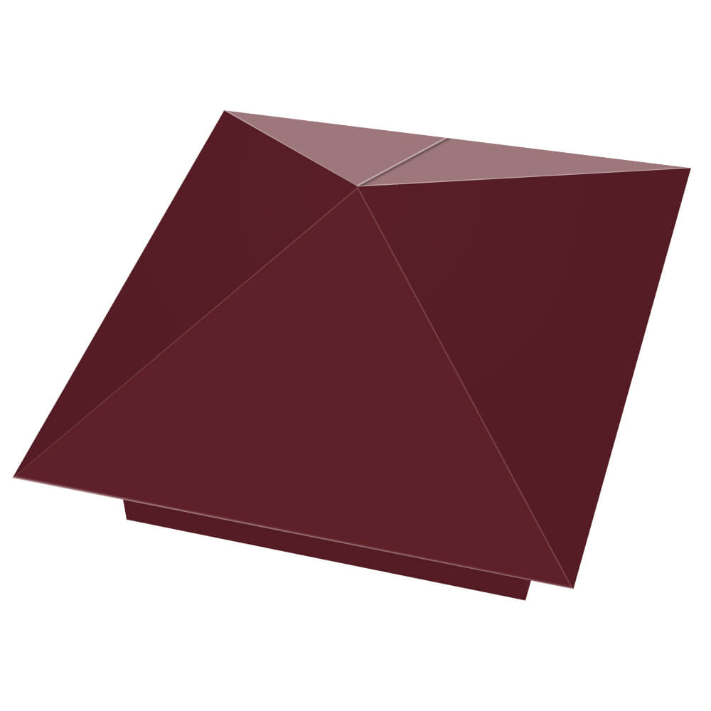 Колпак металлический 390х390мм RAL3005 Красное Вино заборный Волхов фото