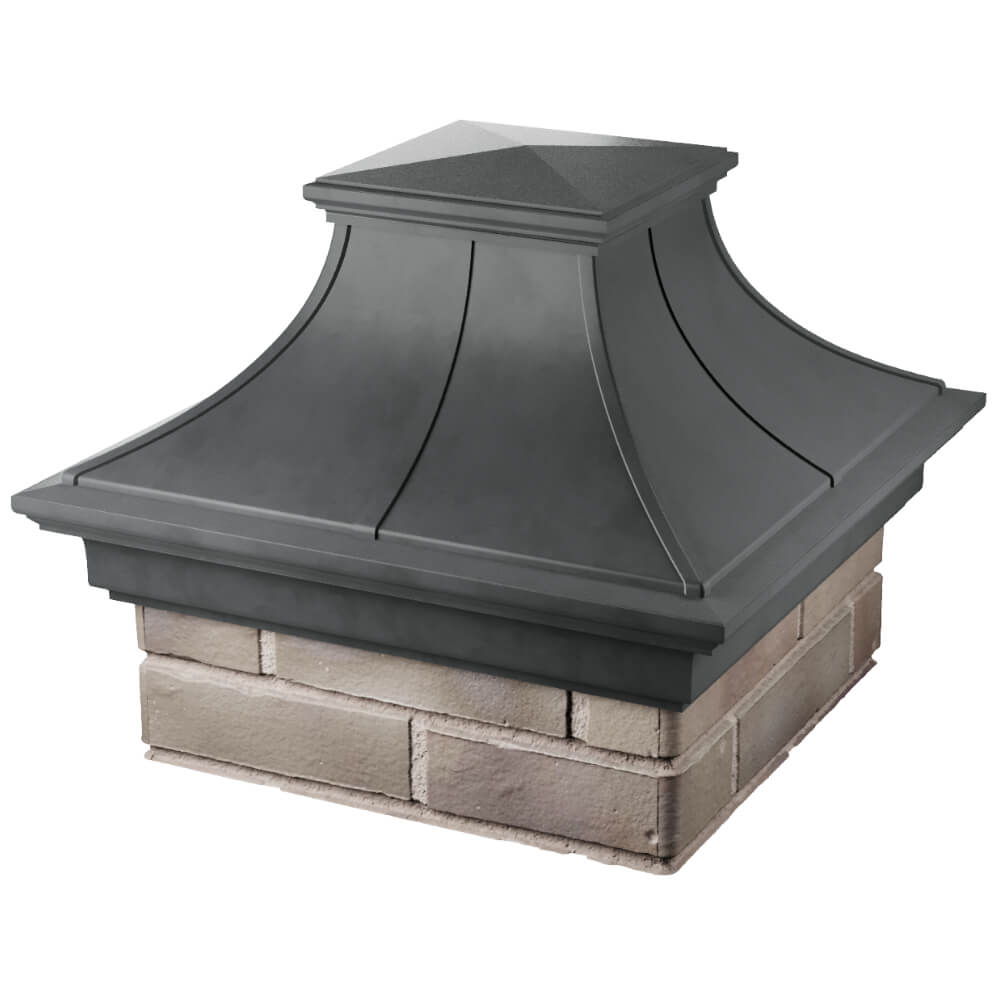 Колпак Zking Монблан Премиум Серый на столб 1.5х1.5 кирпича (385х385мм) в Волхове фото
