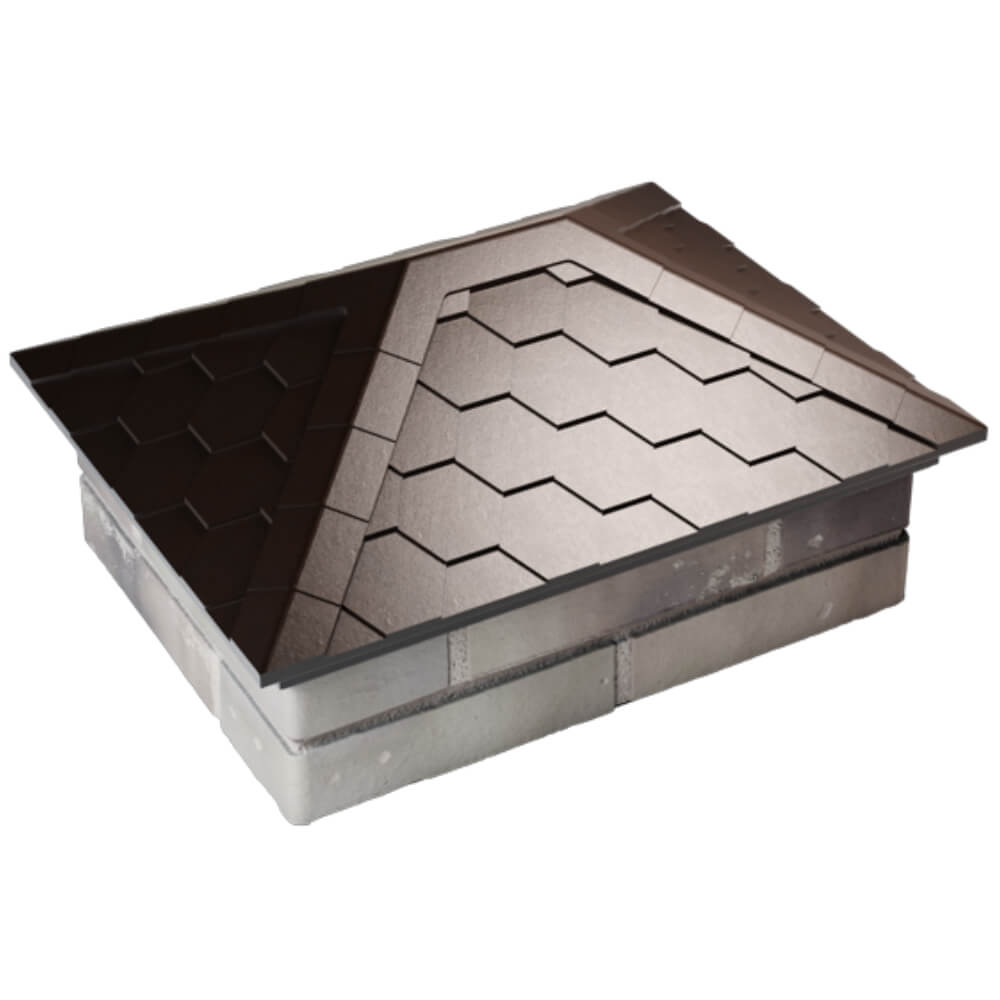 Колпак Zking Эверест Коричневый на столб 2х1.5 кирпича (520х390мм) Волхов фото