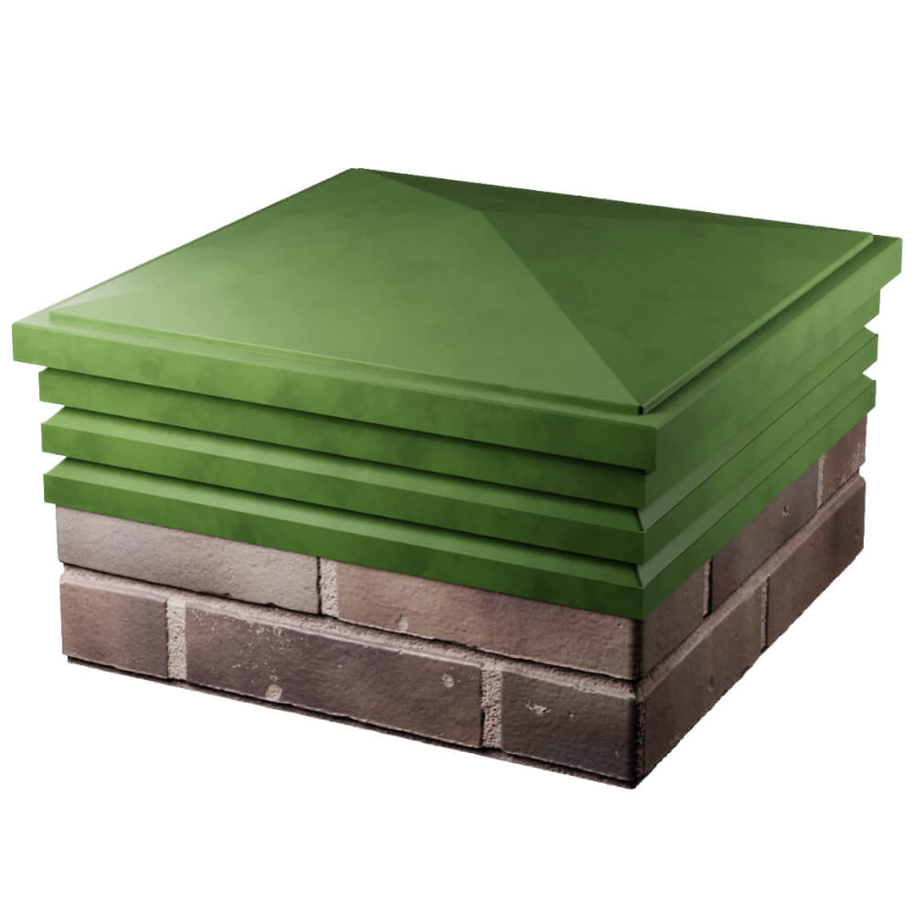 Колпак Zking Бона ХайТек Зеленый на столб 2х2 кирпича (513х513мм) в Волхове фото