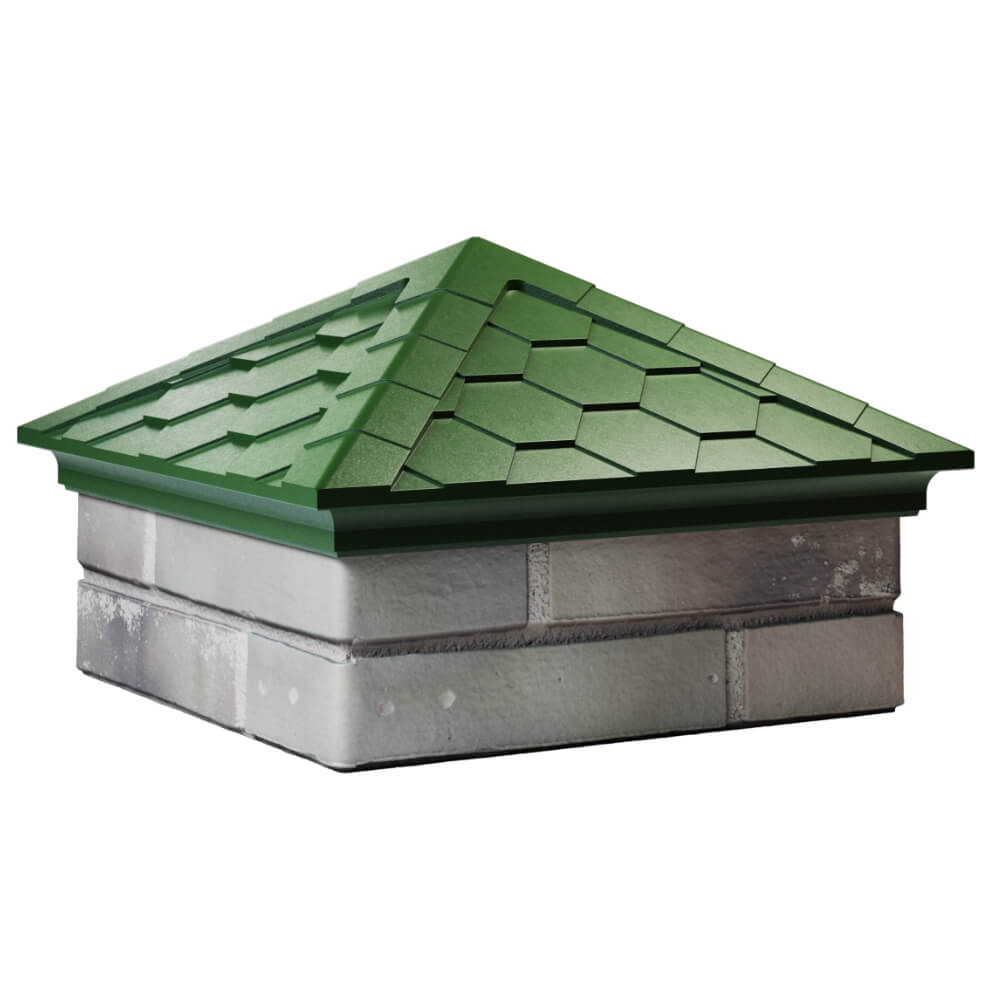 Колпак Zking Эверест Зеленый на столб 1.5х1.5 кирпича (390х390мм) в Волхове фото