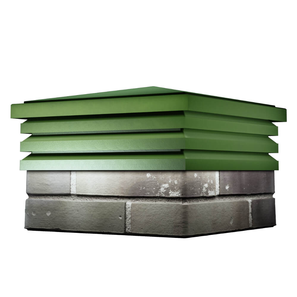 Колпак Zking Бона ХайТек Зеленый на столб 1.5х1.5 кирпича (385х385мм) в Волхове фото