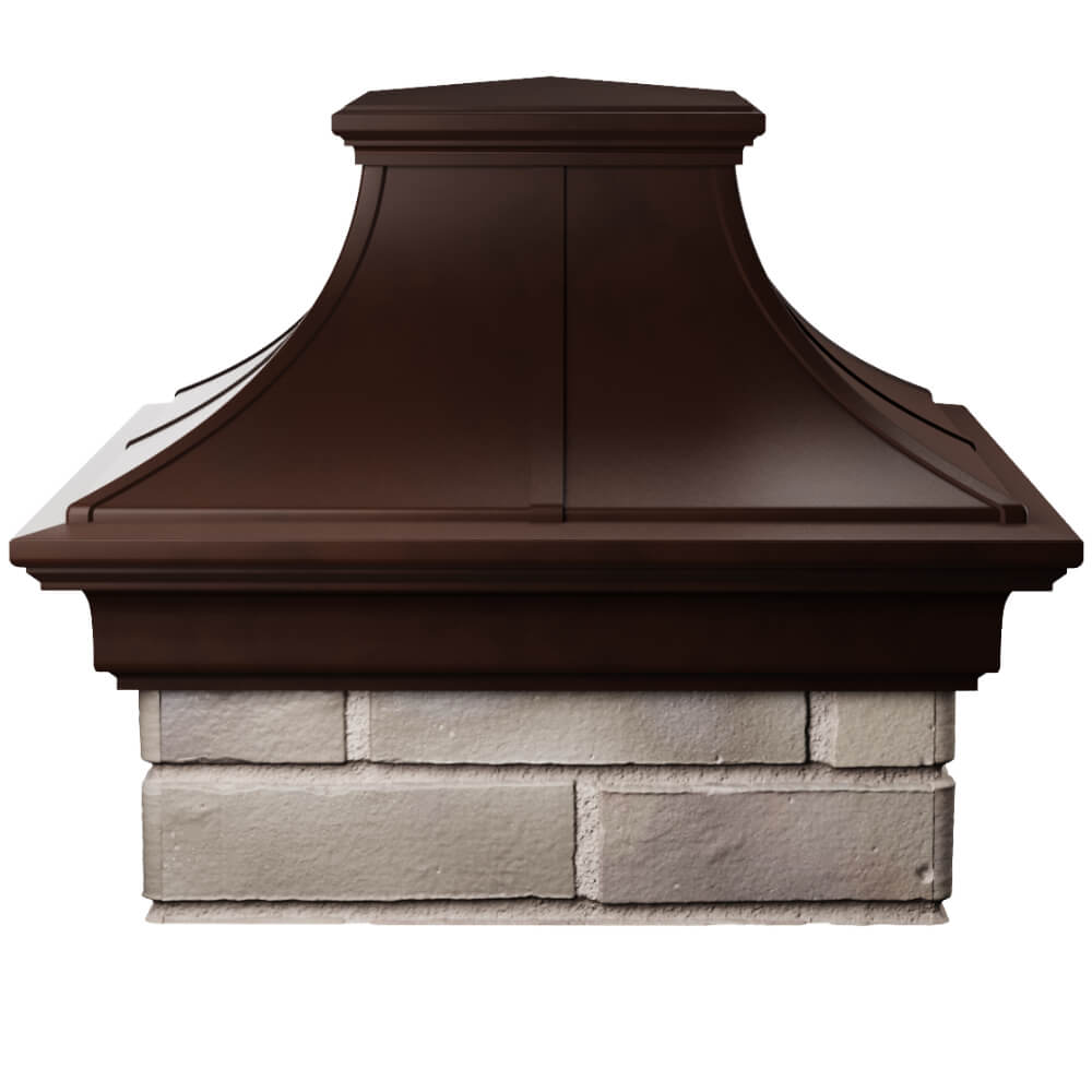 Колпак Zking Монблан Премиум Коричневый на столб 1.5х1.5 кирпича (385х385мм) Волхов фото