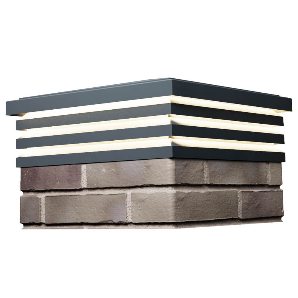 Колпак Zking Бона ХайТек Серый на столб 1.5х1.5 кирпича (385х385мм) с подсветкой в Волхове фото