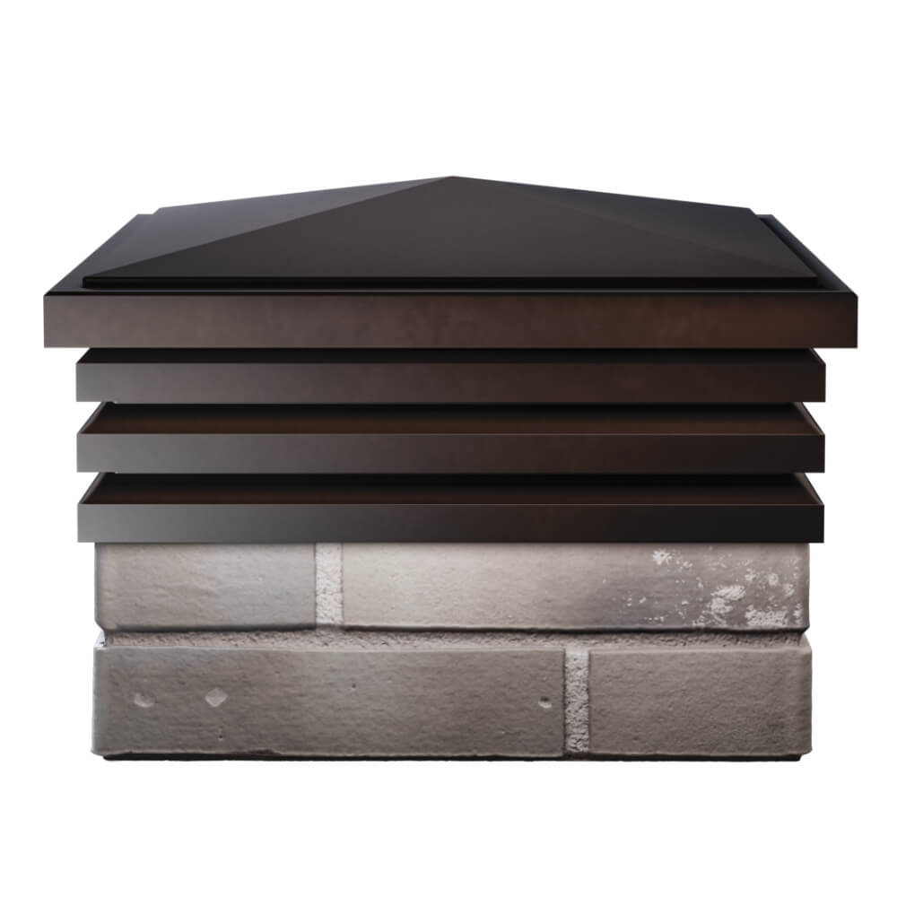 Колпак Zking Бона ХайТек Коричневый на столб 1.5х1.5 кирпича (385х385мм) Волхов фото