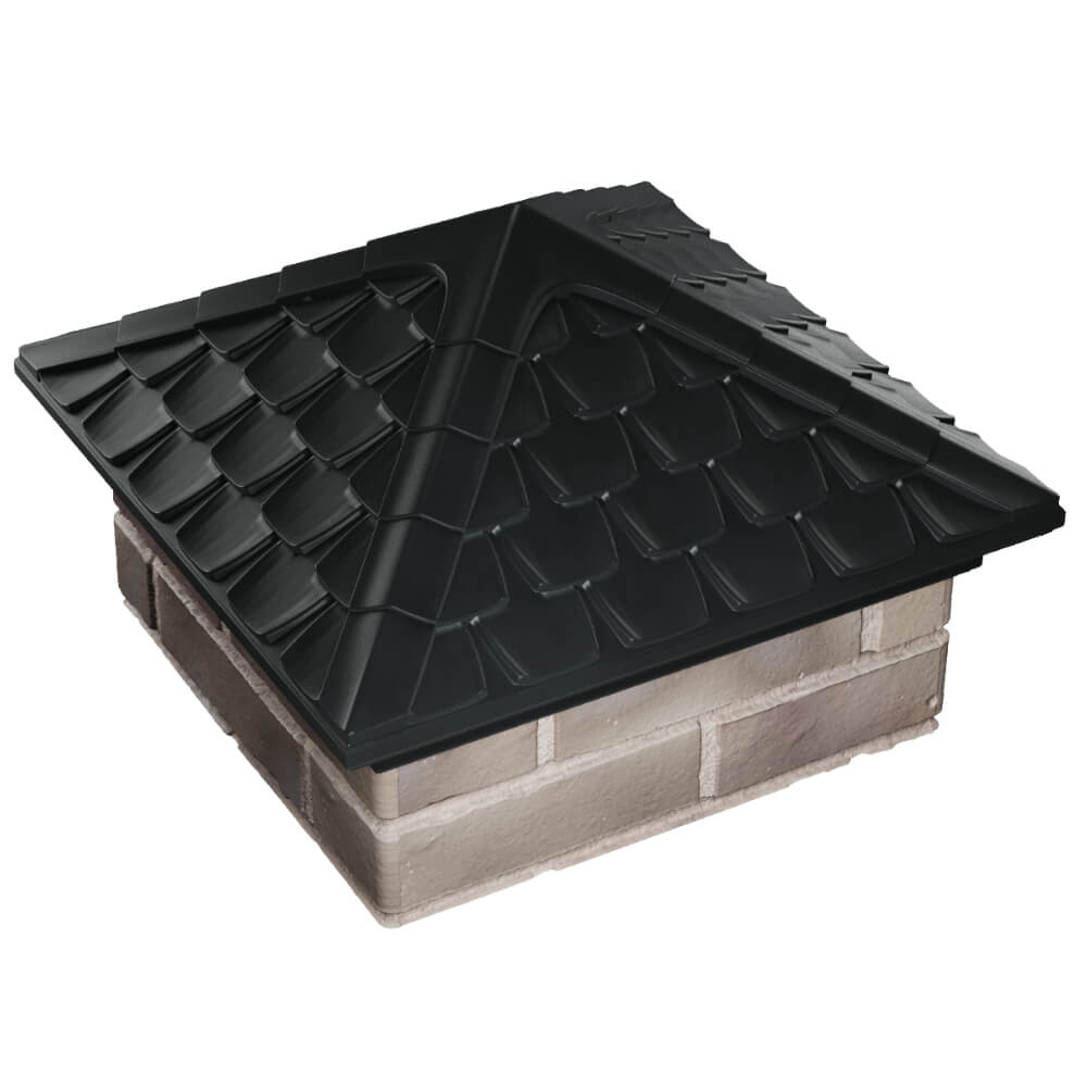 Колпак Zking Эльбрус Черный на столб 1.5х1.5 кирпича (385х385мм) в Волхове фото