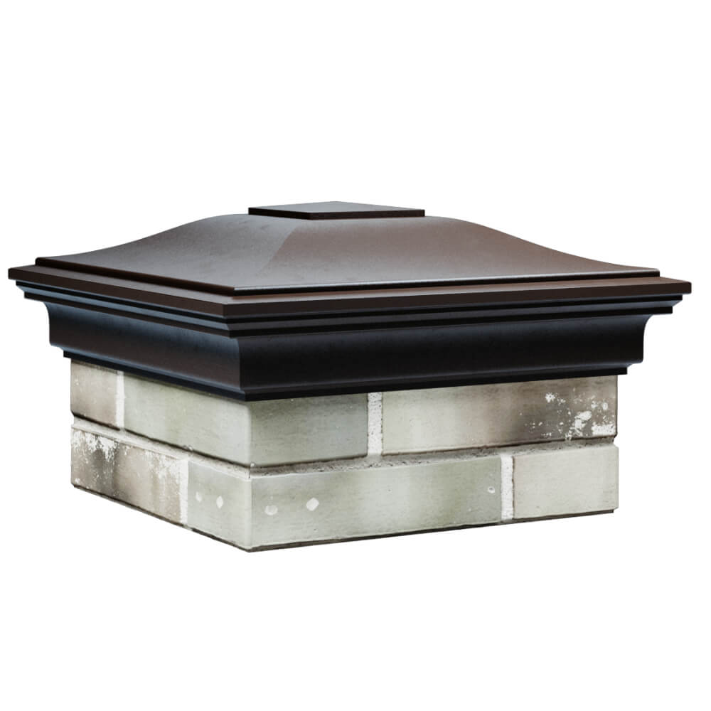 Колпак Zking Монблан Коричневый на столб 1.5х1.5 кирпича (385х385мм) в Волхове фото