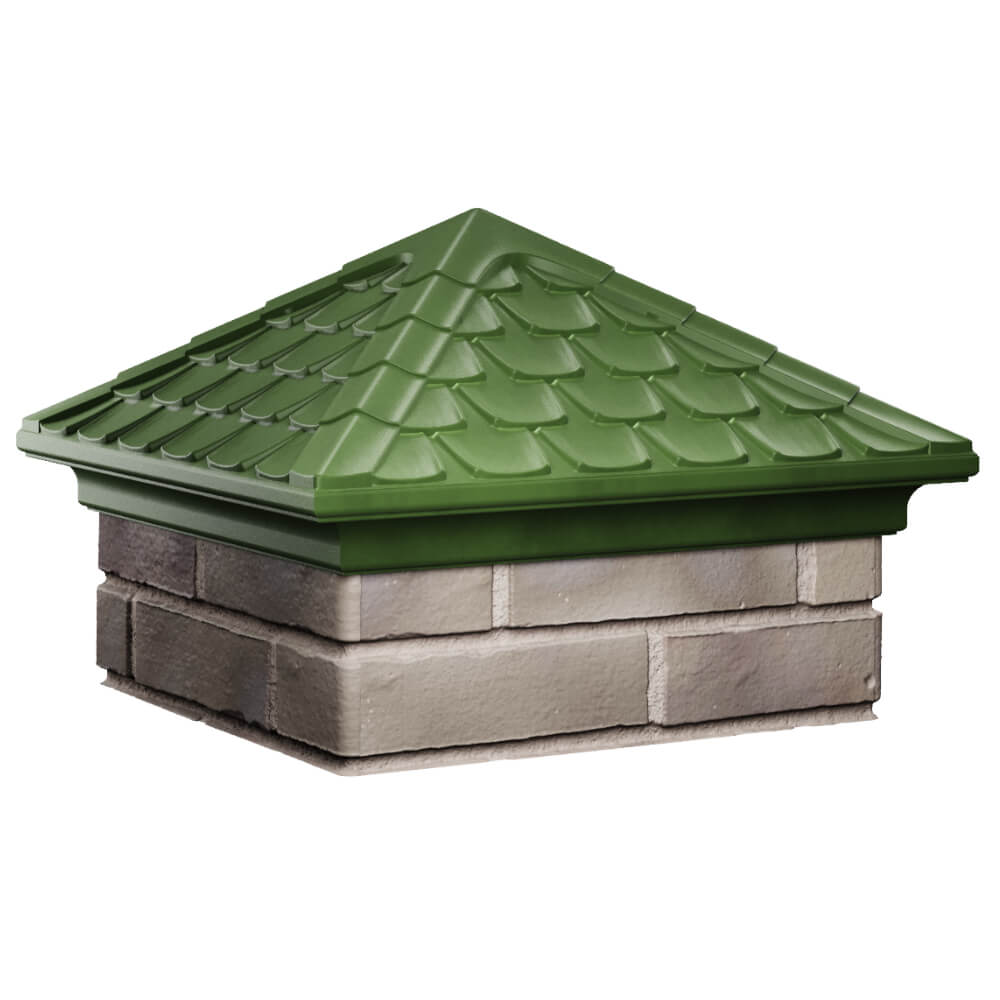 Колпак Zking Эльбрус Зеленый на столб 1.5х1.5 кирпича (385х385мм) в Волхове фото