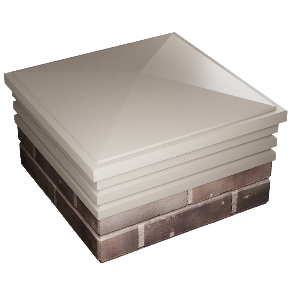 Колпак Zking Бона ХайТек Бежевый на столб 2х2 кирпича (513х513мм) в Волхове фото