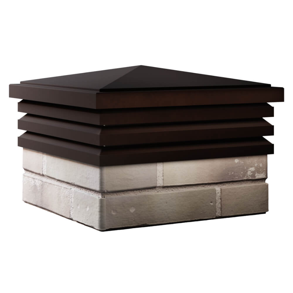 Колпак Zking Бона ХайТек Коричневый на столб 1.5х1.5 кирпича (385х385мм) в Волхове фото