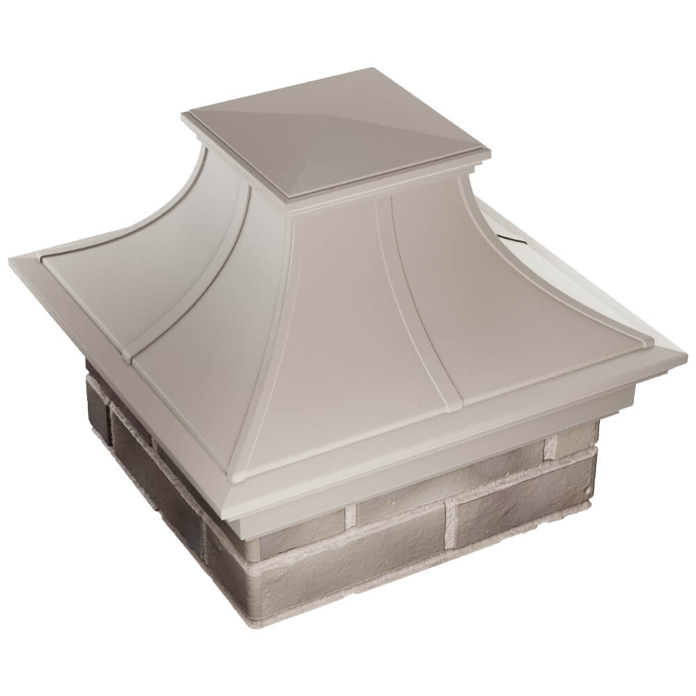 Колпак Zking Монблан Премиум Бежевый на столб 1.5х1.5 кирпича (385х385мм) в Волхове фото