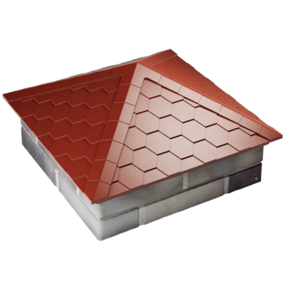 Колпак Zking Эверест Красный на столб 2х2 кирпича (535х535мм) Волхов фото